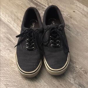 Sperry Black Canvas Sneakers with Lace-Up Design